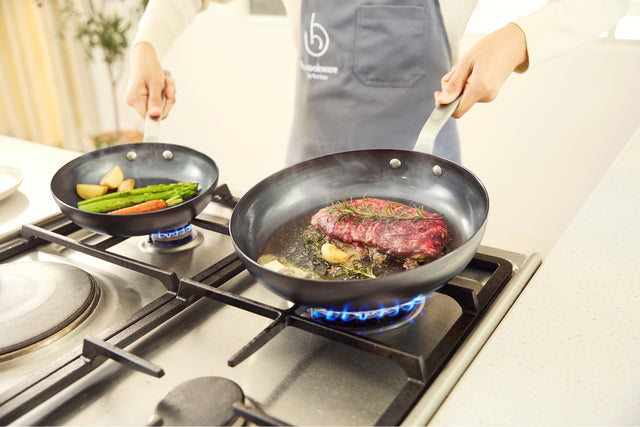 H Cookware Carbon Steel Frying Pan 3-Piece Set