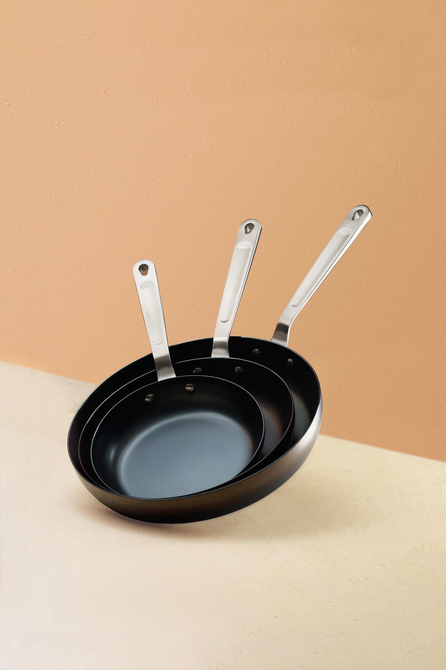 H Cookware Carbon Steel Frying Pan 3-Piece Set