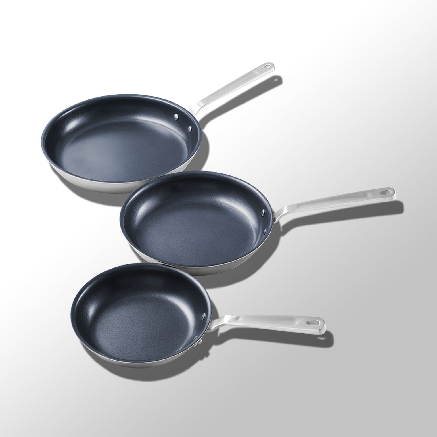 Bộ Chảo Chống Dính Bằng Thép Không Gỉ 3 Món